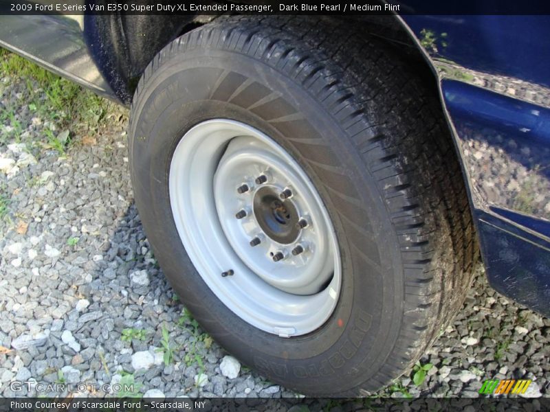 Dark Blue Pearl / Medium Flint 2009 Ford E Series Van E350 Super Duty XL Extended Passenger