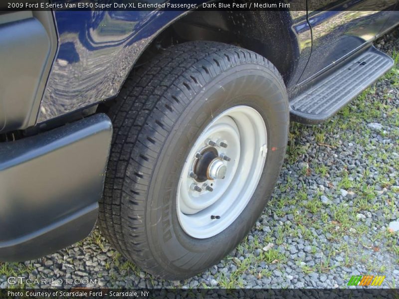 Dark Blue Pearl / Medium Flint 2009 Ford E Series Van E350 Super Duty XL Extended Passenger