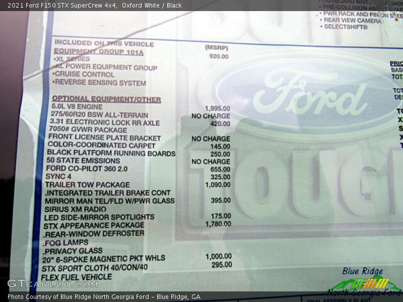Oxford White / Black 2021 Ford F150 STX SuperCrew 4x4