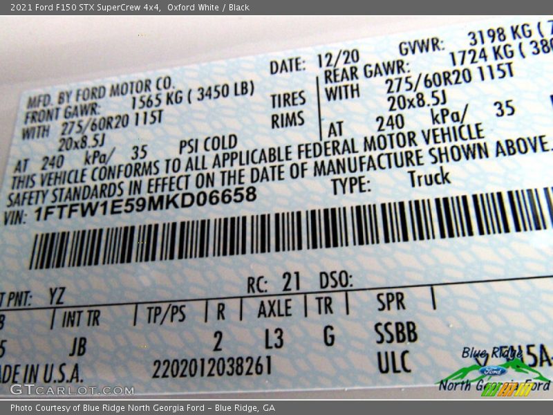 Oxford White / Black 2021 Ford F150 STX SuperCrew 4x4