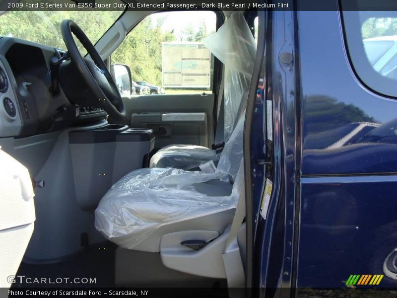 Dark Blue Pearl / Medium Flint 2009 Ford E Series Van E350 Super Duty XL Extended Passenger