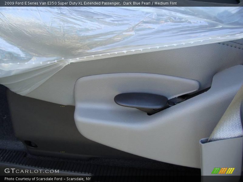 Dark Blue Pearl / Medium Flint 2009 Ford E Series Van E350 Super Duty XL Extended Passenger
