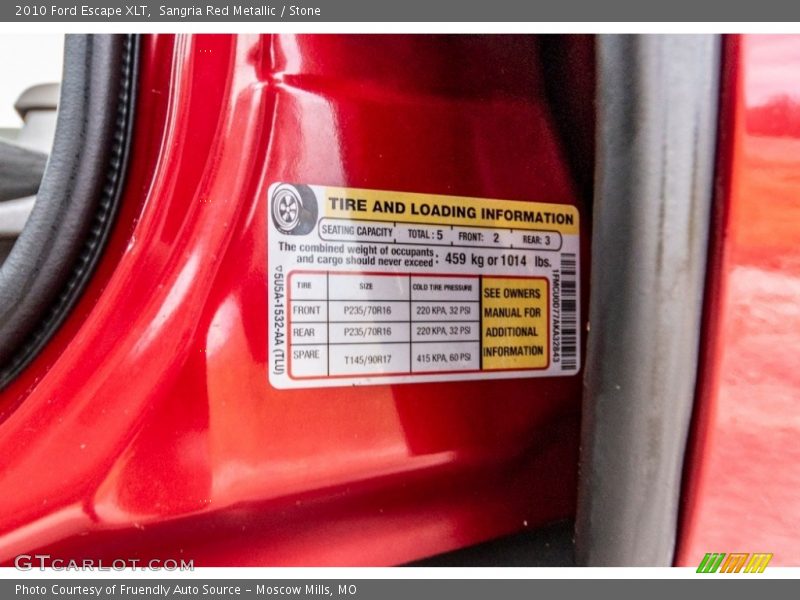 Sangria Red Metallic / Stone 2010 Ford Escape XLT