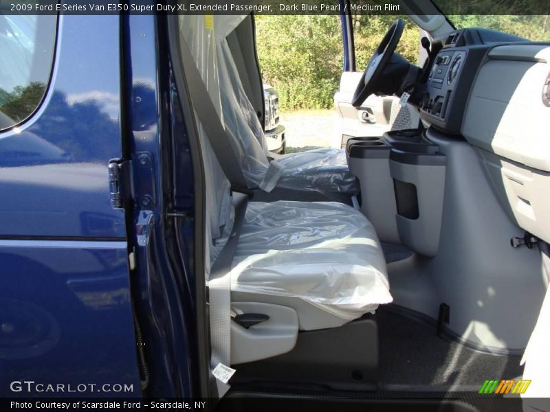 Dark Blue Pearl / Medium Flint 2009 Ford E Series Van E350 Super Duty XL Extended Passenger