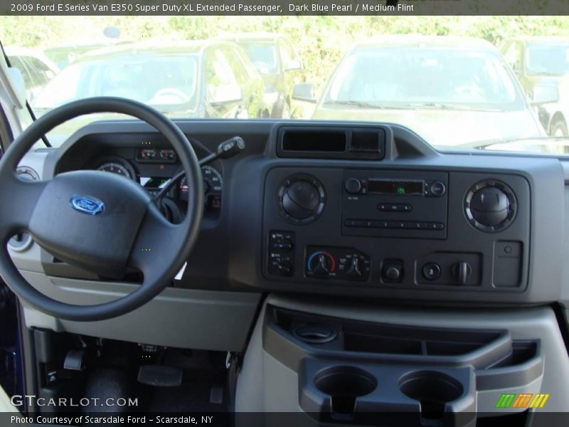 Dark Blue Pearl / Medium Flint 2009 Ford E Series Van E350 Super Duty XL Extended Passenger