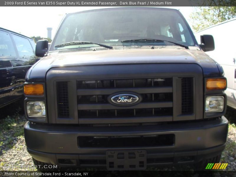 Dark Blue Pearl / Medium Flint 2009 Ford E Series Van E350 Super Duty XL Extended Passenger