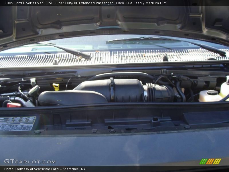 Dark Blue Pearl / Medium Flint 2009 Ford E Series Van E350 Super Duty XL Extended Passenger