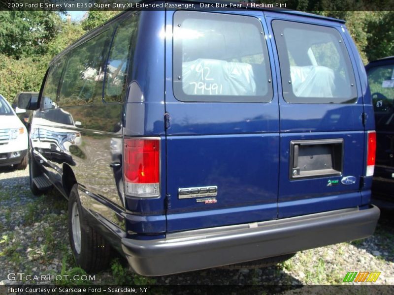 Dark Blue Pearl / Medium Flint 2009 Ford E Series Van E350 Super Duty XL Extended Passenger