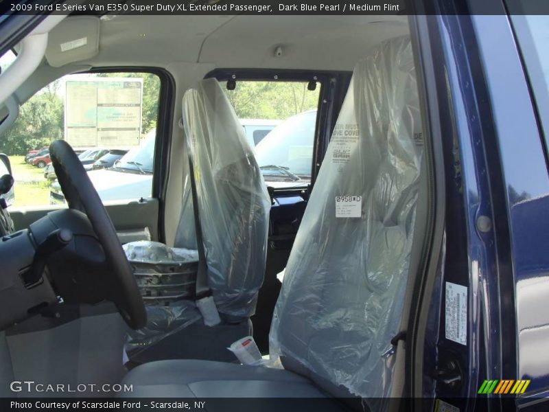 Dark Blue Pearl / Medium Flint 2009 Ford E Series Van E350 Super Duty XL Extended Passenger