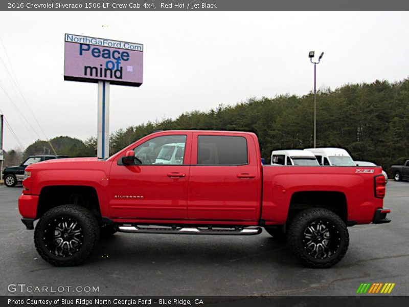 Red Hot / Jet Black 2016 Chevrolet Silverado 1500 LT Crew Cab 4x4