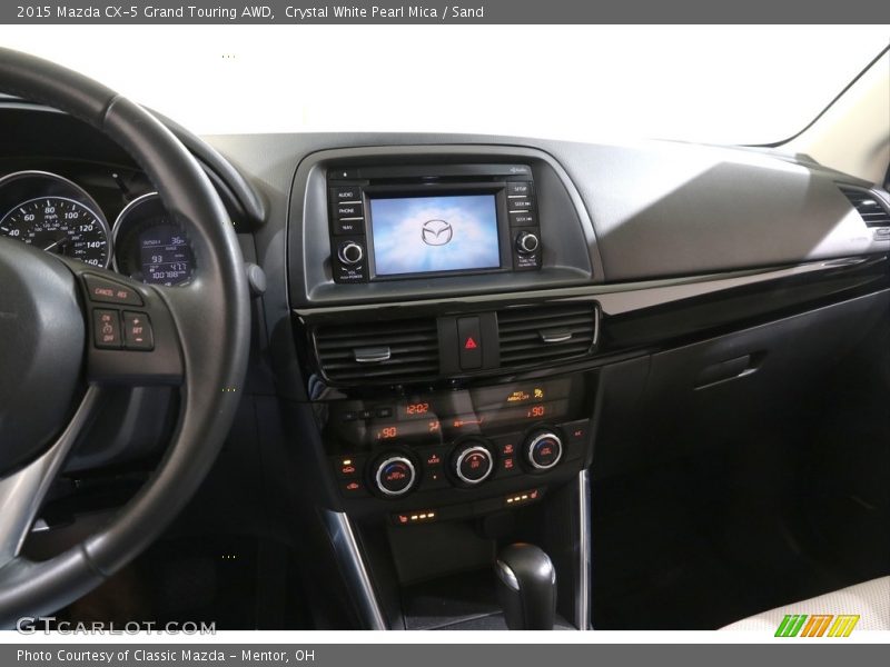 Crystal White Pearl Mica / Sand 2015 Mazda CX-5 Grand Touring AWD