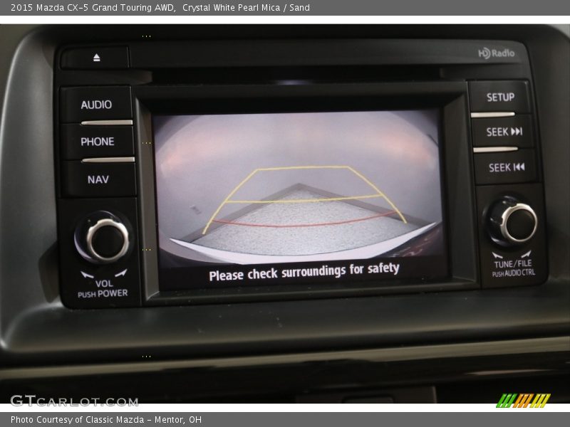 Crystal White Pearl Mica / Sand 2015 Mazda CX-5 Grand Touring AWD