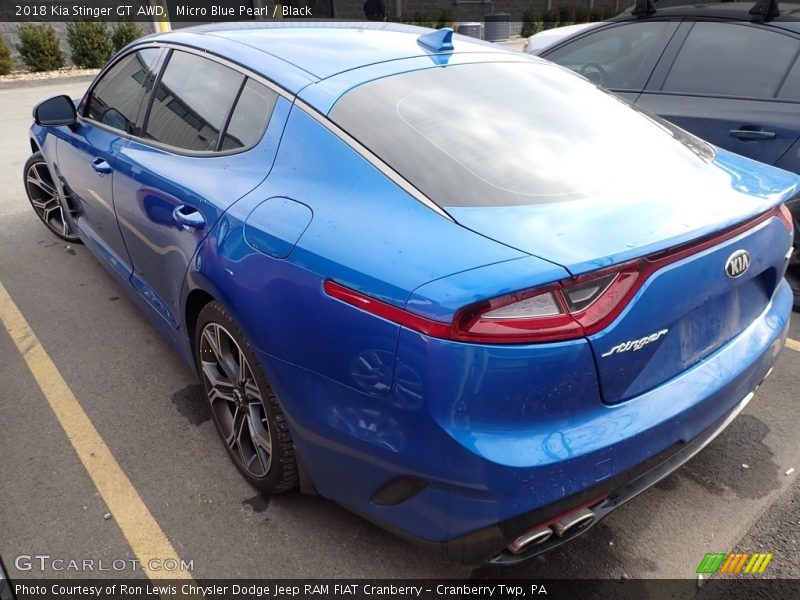 Micro Blue Pearl / Black 2018 Kia Stinger GT AWD