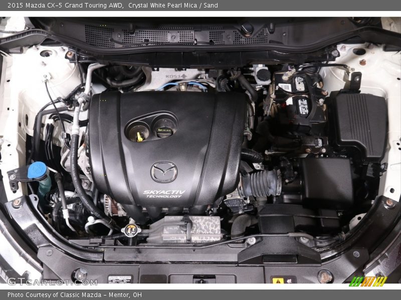 Crystal White Pearl Mica / Sand 2015 Mazda CX-5 Grand Touring AWD