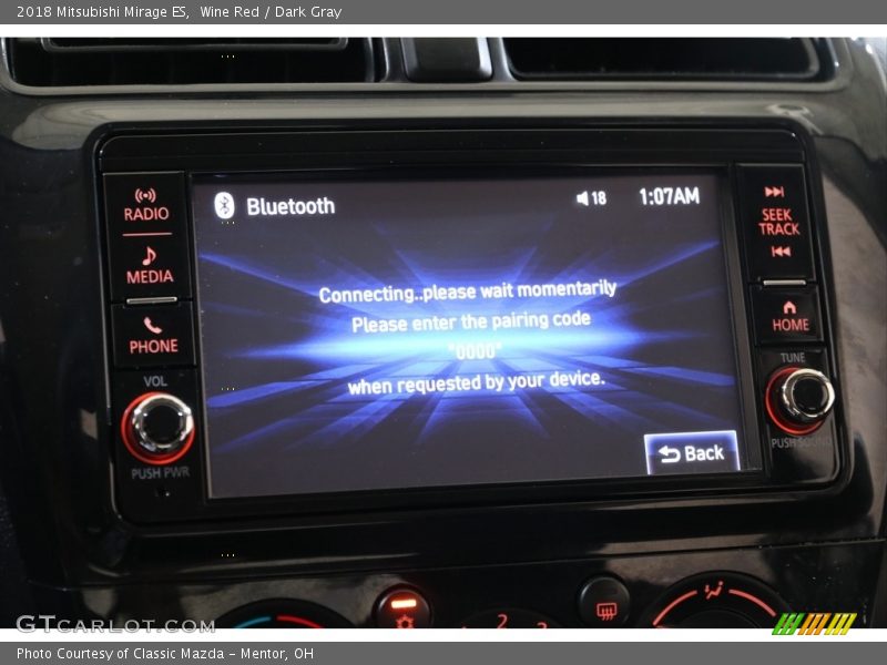 Wine Red / Dark Gray 2018 Mitsubishi Mirage ES