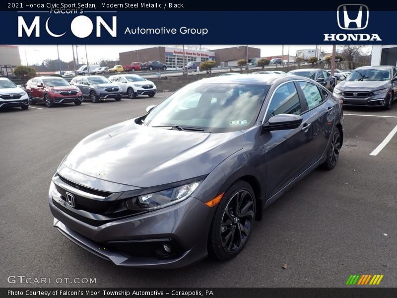 Modern Steel Metallic / Black 2021 Honda Civic Sport Sedan