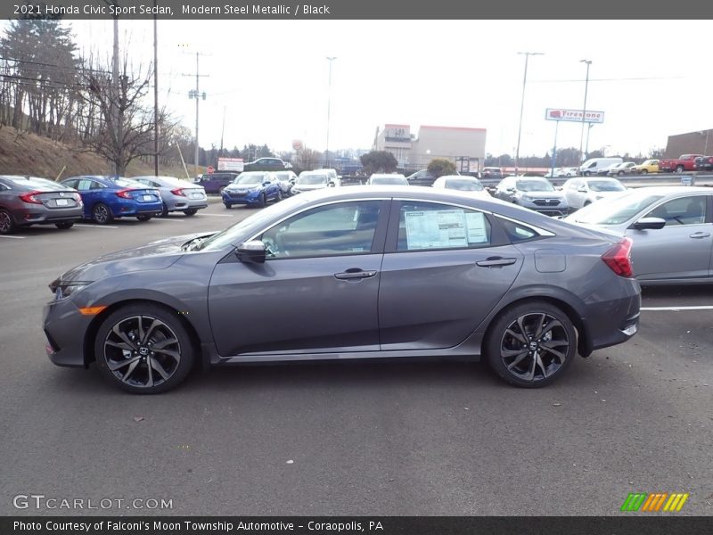 Modern Steel Metallic / Black 2021 Honda Civic Sport Sedan