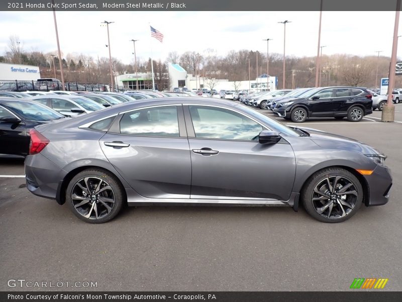 Modern Steel Metallic / Black 2021 Honda Civic Sport Sedan