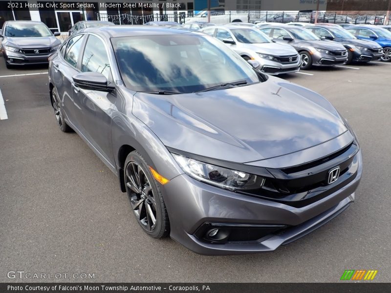 Modern Steel Metallic / Black 2021 Honda Civic Sport Sedan