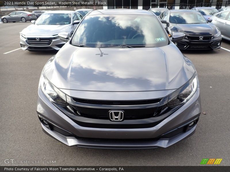 Modern Steel Metallic / Black 2021 Honda Civic Sport Sedan