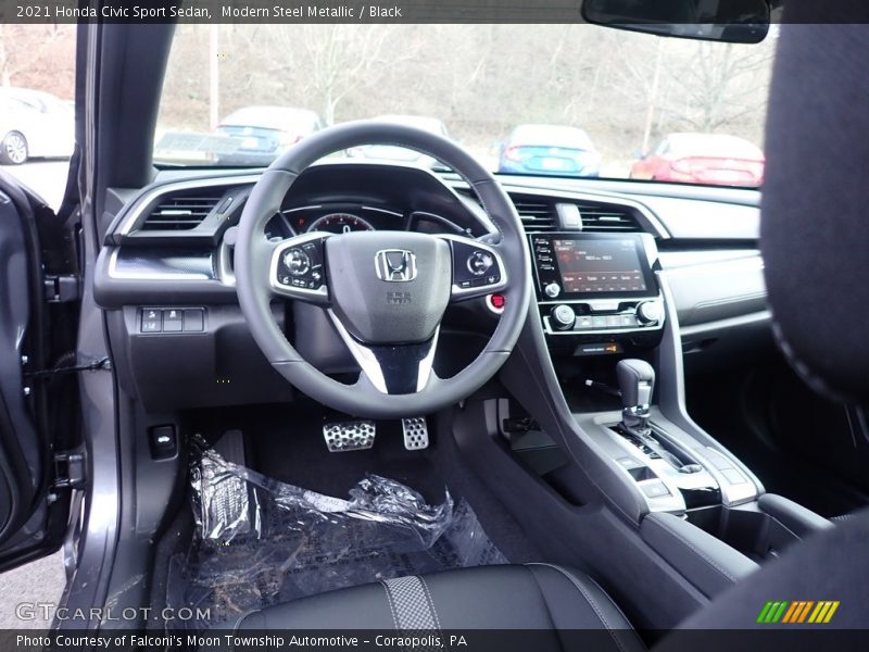 Modern Steel Metallic / Black 2021 Honda Civic Sport Sedan