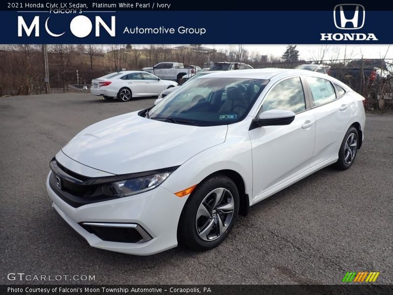 Platinum White Pearl / Ivory 2021 Honda Civic LX Sedan