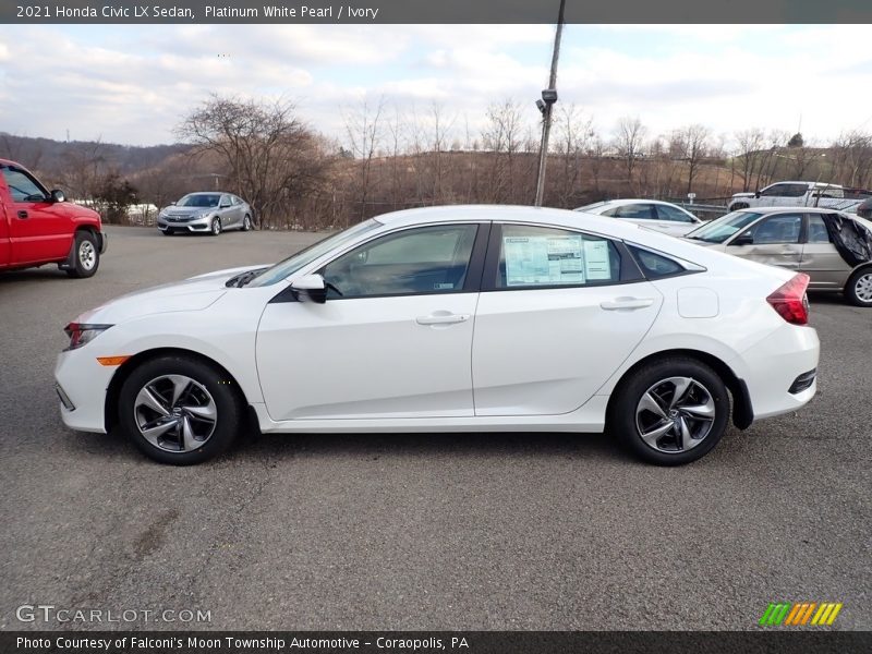 Platinum White Pearl / Ivory 2021 Honda Civic LX Sedan