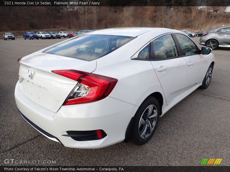 Platinum White Pearl / Ivory 2021 Honda Civic LX Sedan