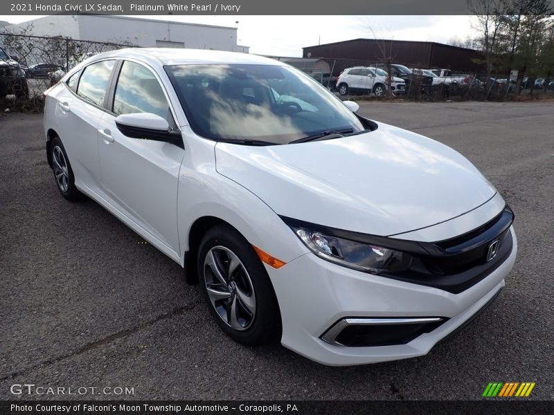 Platinum White Pearl / Ivory 2021 Honda Civic LX Sedan