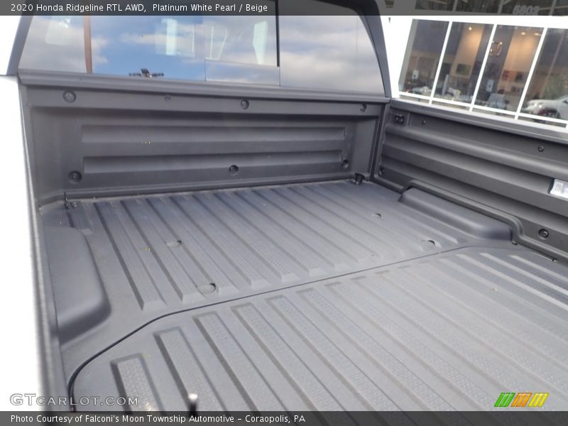 Platinum White Pearl / Beige 2020 Honda Ridgeline RTL AWD