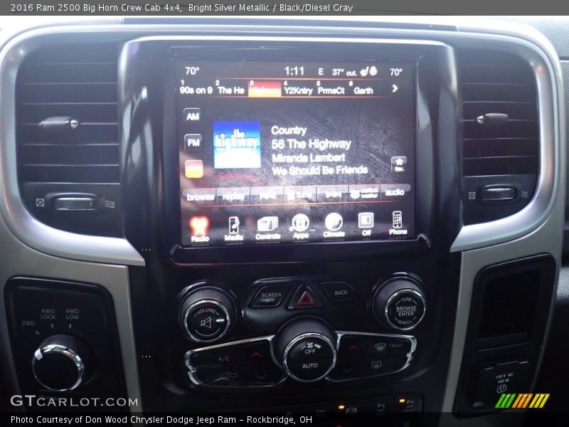 Bright Silver Metallic / Black/Diesel Gray 2016 Ram 2500 Big Horn Crew Cab 4x4
