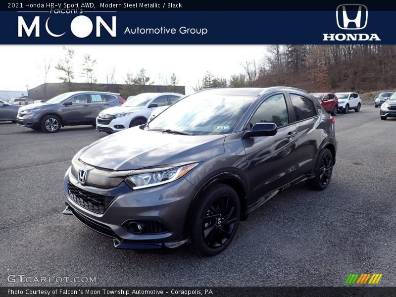Modern Steel Metallic / Black 2021 Honda HR-V Sport AWD