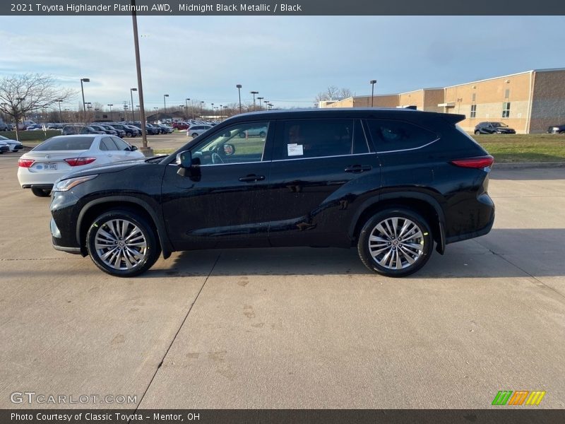 Midnight Black Metallic / Black 2021 Toyota Highlander Platinum AWD