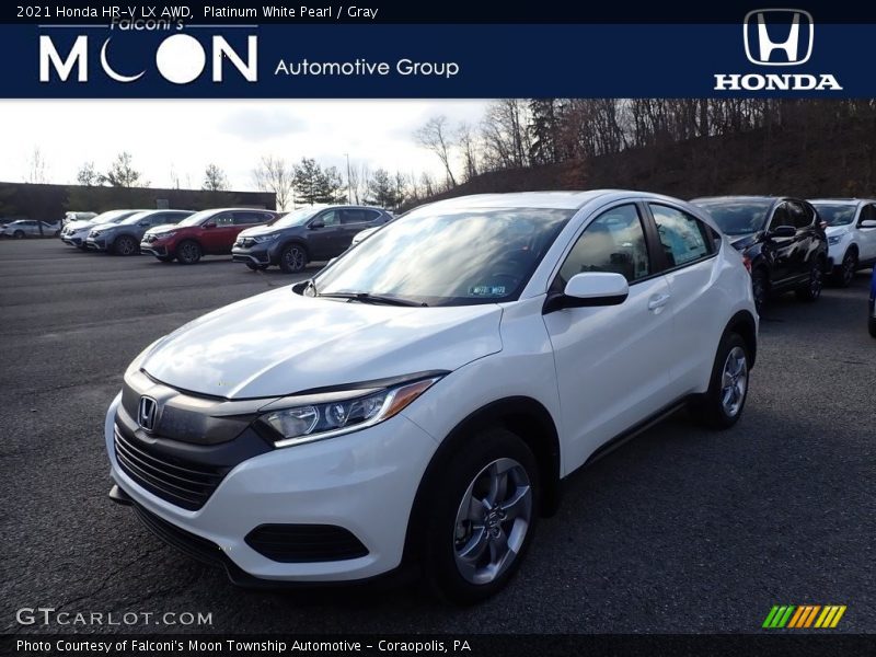 Platinum White Pearl / Gray 2021 Honda HR-V LX AWD