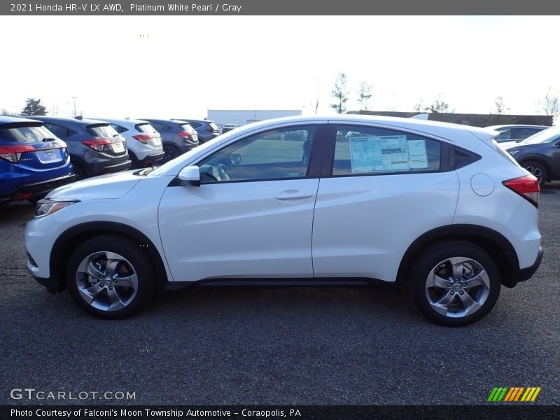 Platinum White Pearl / Gray 2021 Honda HR-V LX AWD
