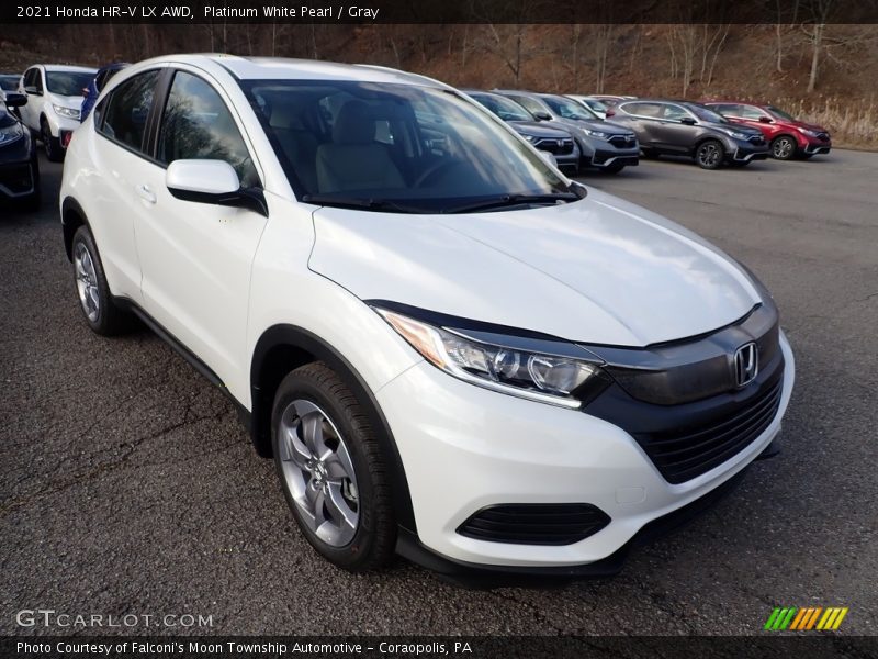 Platinum White Pearl / Gray 2021 Honda HR-V LX AWD