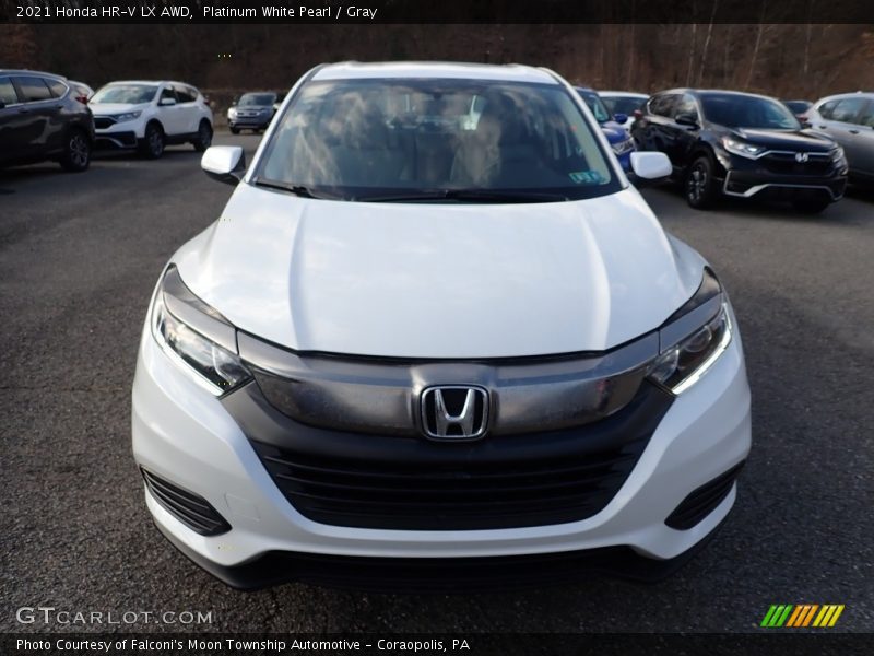 Platinum White Pearl / Gray 2021 Honda HR-V LX AWD