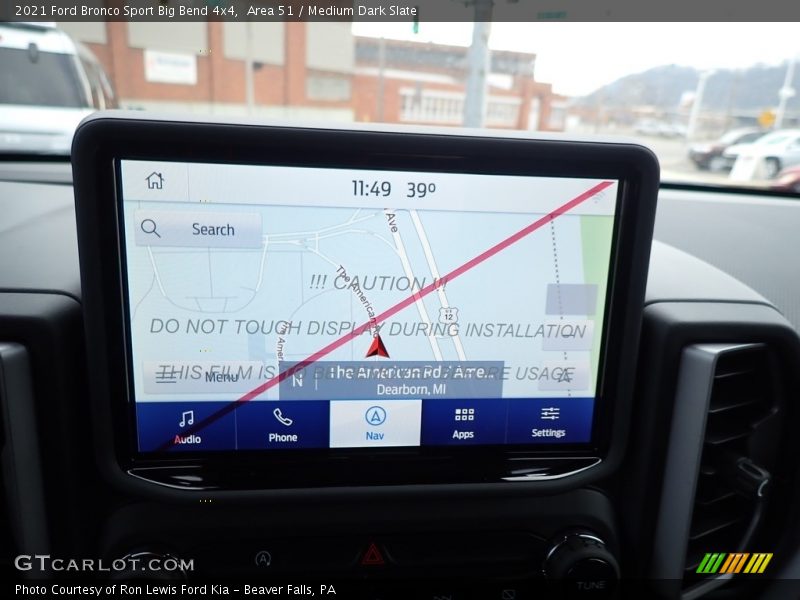 Navigation of 2021 Bronco Sport Big Bend 4x4