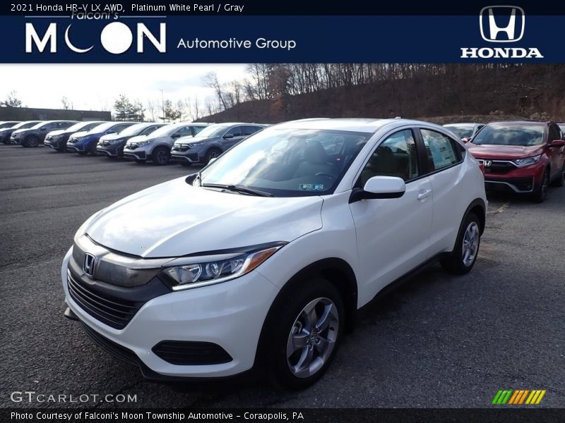 Platinum White Pearl / Gray 2021 Honda HR-V LX AWD