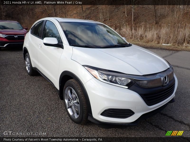 Platinum White Pearl / Gray 2021 Honda HR-V LX AWD