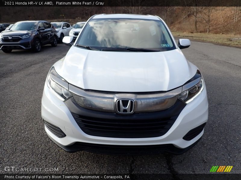 Platinum White Pearl / Gray 2021 Honda HR-V LX AWD