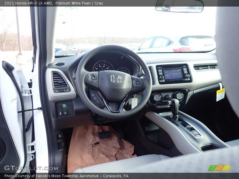 Platinum White Pearl / Gray 2021 Honda HR-V LX AWD