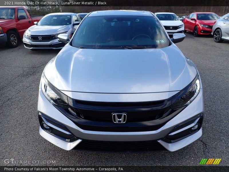 Lunar Silver Metallic / Black 2021 Honda Civic EX Hatchback