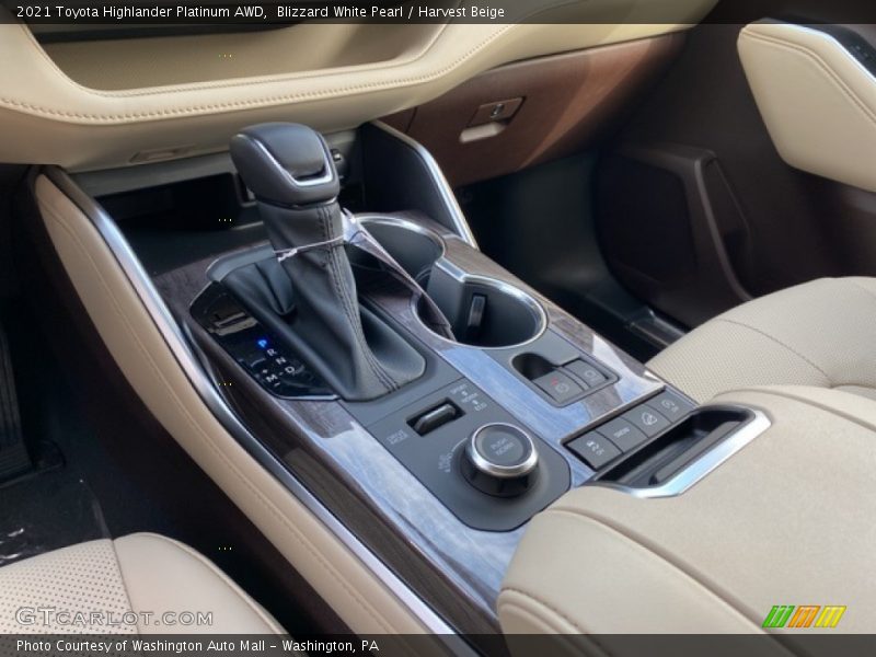 Blizzard White Pearl / Harvest Beige 2021 Toyota Highlander Platinum AWD