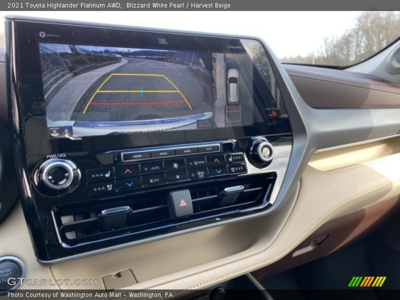 Blizzard White Pearl / Harvest Beige 2021 Toyota Highlander Platinum AWD