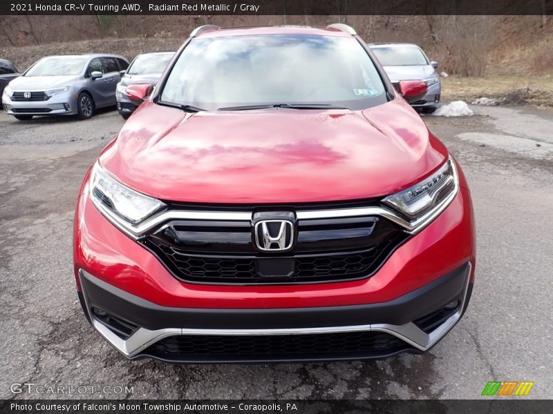 Radiant Red Metallic / Gray 2021 Honda CR-V Touring AWD