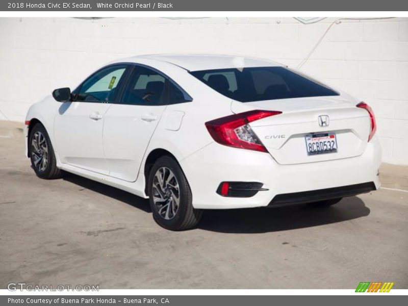 White Orchid Pearl / Black 2018 Honda Civic EX Sedan