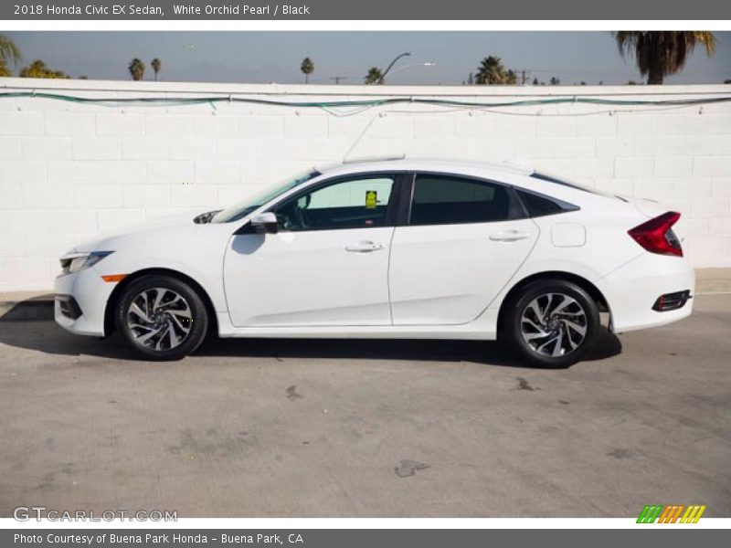 White Orchid Pearl / Black 2018 Honda Civic EX Sedan