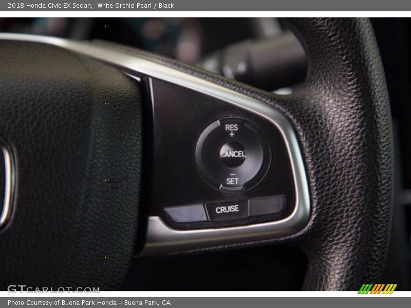 White Orchid Pearl / Black 2018 Honda Civic EX Sedan