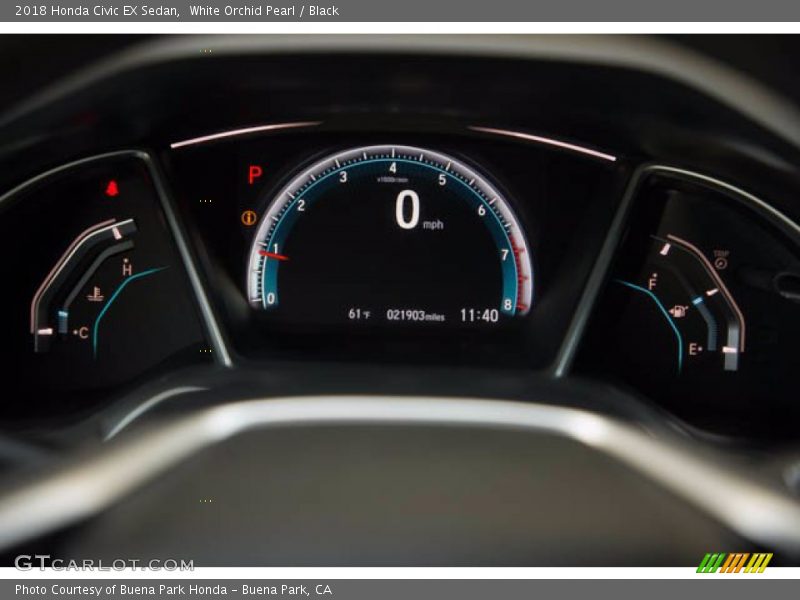 White Orchid Pearl / Black 2018 Honda Civic EX Sedan